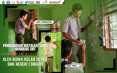 Siswa SMK Negeri 1 Sirapit Berperan Aktif dalam Pemasangan Instalasi Ujian Berbasis CBT